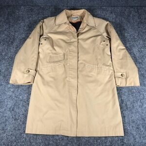 Michael Michael Kors Coat Womens Medium Beige Trench Rain Jacket‎ Lined Classic